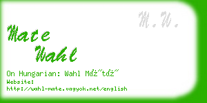 mate wahl business card